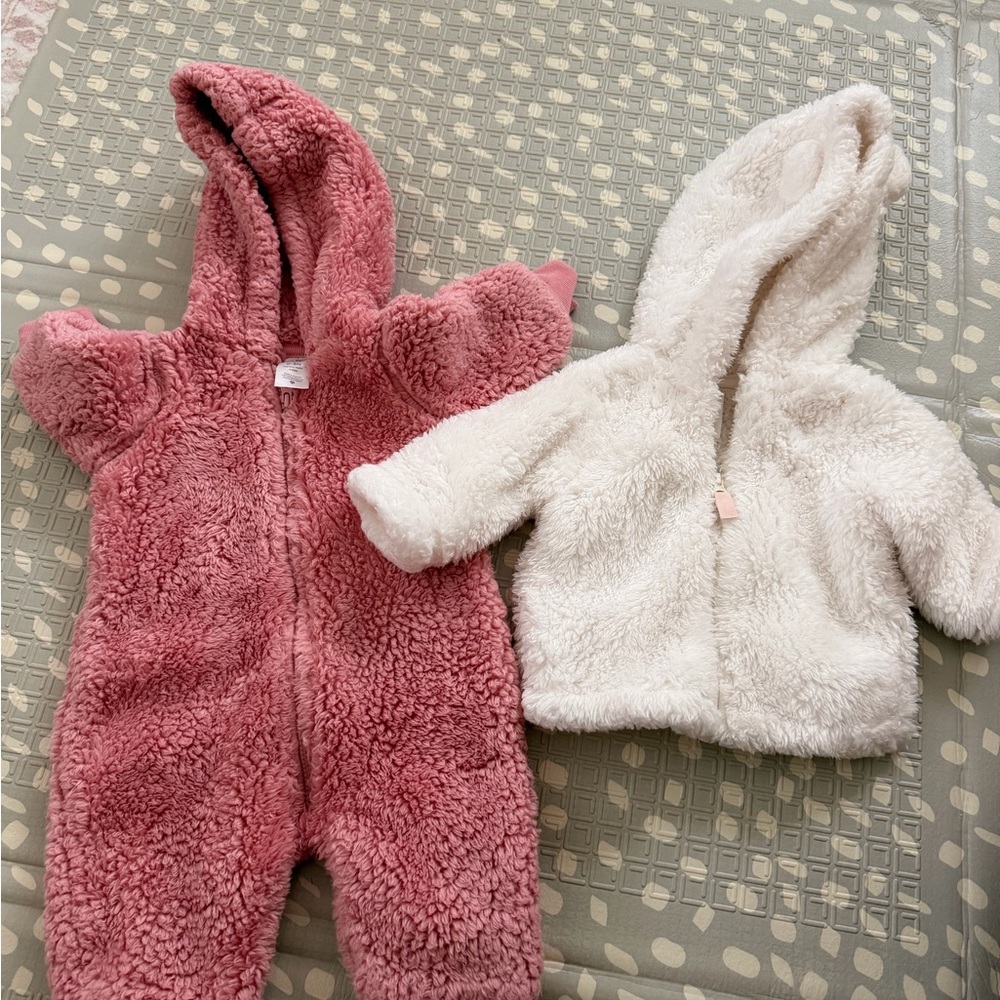 Carter's Pink and White Fleece Jackets for Kids